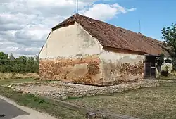 Vyznačený půdorys kostel č. I v areálu křížovnického kláštera