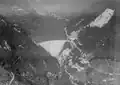 Přehrada Contra a jezero Vogorno, historický snímek Wiernera Friedliho (září 1965)