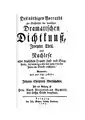 "Des noethigen Vorraths zur Geschichte der deutschen Dramatischen Dichtkunst" (1765)